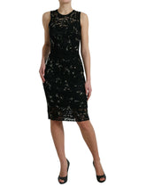 Dolce & Gabbana Black Floral Lace Crystal Sheath Dress -   -  Dolce & Gabbana.